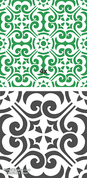 Fliese im marokkanischen Stil 06 - Schablone für die Dekoration