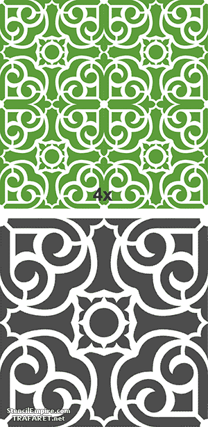 Fliese im marokkanischen Stil 08 - Schablone für die Dekoration
