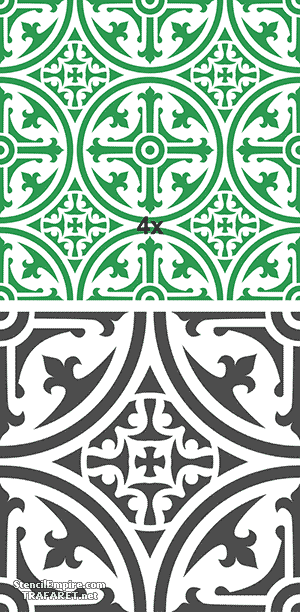 Fliese im marokkanischen Stil 09 - Schablone für die Dekoration