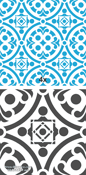Fliese im marokkanischen Stil 10 - Schablone für die Dekoration