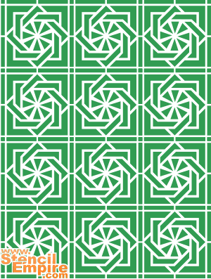 Geometrische Spiralen - Schablone für die Dekoration