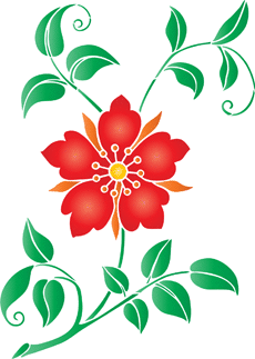 Blume von Mär - Schablone für die Dekoration