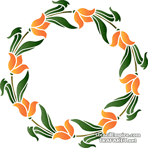 Ring aus Schwertlilien 008 (Schablonen für Blumen zeichnen)