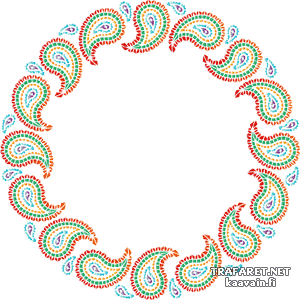 Kreis aus Paisleymuster - Schablone für die Dekoration
