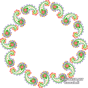 Kreis aus Paisleymuster 122 - Schablone für die Dekoration