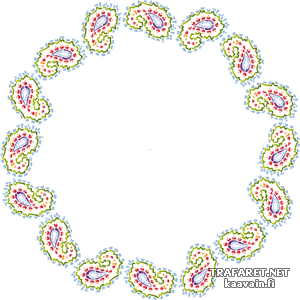 Kreis aus Paisleymuster 123 - Schablone für die Dekoration