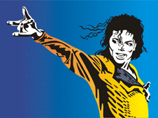 Michael Jackson bei den Concert - Schablone für die Dekoration
