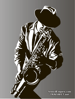 Saxophonist - Schablone für die Dekoration