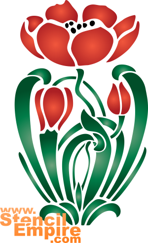 Rote Tulpe - Schablone für die Dekoration