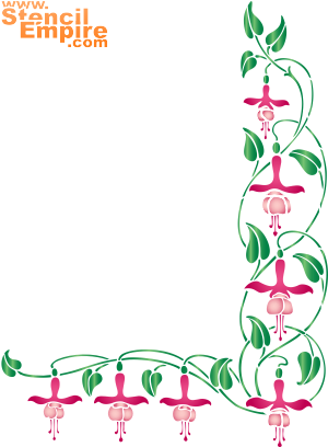 Ecke aus Fuchsien - Schablone für die Dekoration