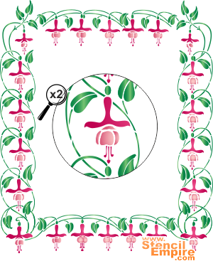Großer Satz von Fuchsien (Schablonen für Blumen zeichnen)