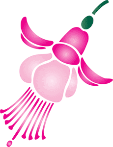 Fuchsie Blume - Schablone für die Dekoration