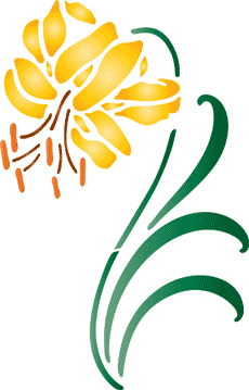 Gelbe Lilie - Schablone für die Dekoration