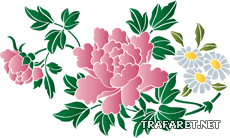 Chrysanthemen und Kamillen C - Schablone für die Dekoration