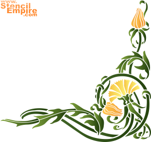 Gelbe Pusteblume (Schablonen für die Ecken)