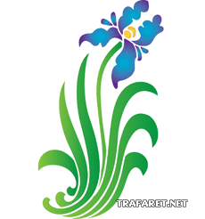 Schwertlilie 24 - Schablone für die Dekoration