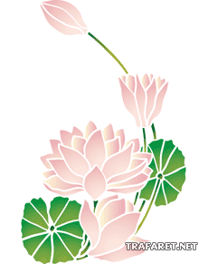 Wasserlilien - Schablone für die Dekoration