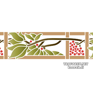 Bordürenmotiv mit Blätter und Beeren - Schablone für die Dekoration
