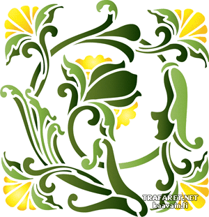 Gelbe Blumen 38b - Schablone für die Dekoration