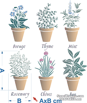 Blumen im Töpfen (Schablonen für Blumen zeichnen)