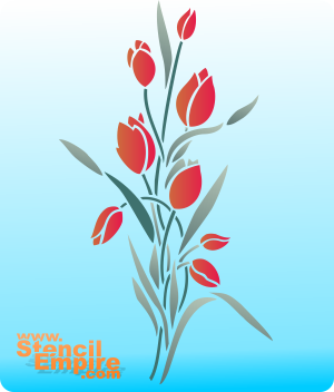 Blumenstrauß aus Tulpen - Schablone für die Dekoration