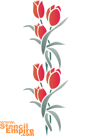 Tulpen 2 - Schablone für die Dekoration