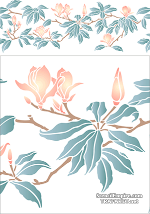 Magnolie - Schablone für die Dekoration