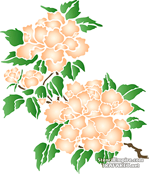 Große Chrysanthemen A - Schablone für die Dekoration
