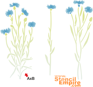 Kornblumen 49 - Schablone für die Dekoration