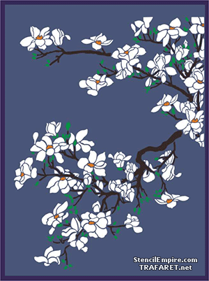 Magnolienzweig (Schablonen für Bäume zeichnen)