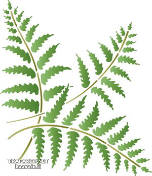 Ecke aus Farnkraut 12 - Schablone für die Dekoration