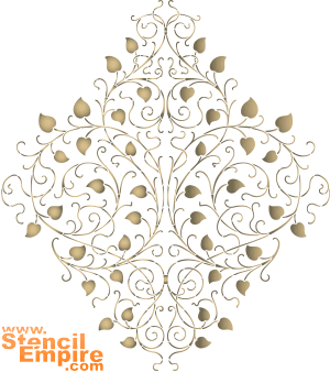 Kreisförmiges Motiv mit kleinen Blätter (Schablonen mit Spitzen-Mustern)