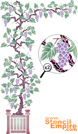 Große Weinrebe (Schablonen für die Frucht Malen)