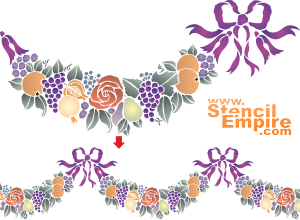 Fruchtkranz - Schablone für die Dekoration