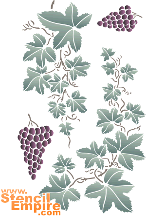 Weintrauben und Blätter (Schablonen für die Frucht Malen)