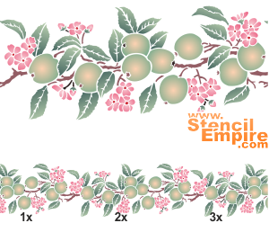 Apfelbordüre - Schablone für die Dekoration