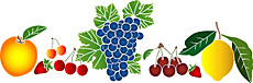Früchte 2 - Schablone für die Dekoration
