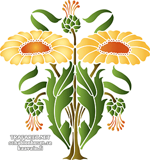 Zwei Gerbera - Schablone für die Dekoration