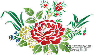 Blumenstrauß im Folk-Style 34b - Schablone für die Dekoration
