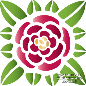 Rose im Jugendstil 761 - Schablone für die Dekoration