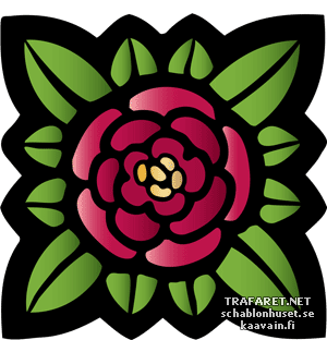 Rose im Jugendstil 762 - Schablone für die Dekoration