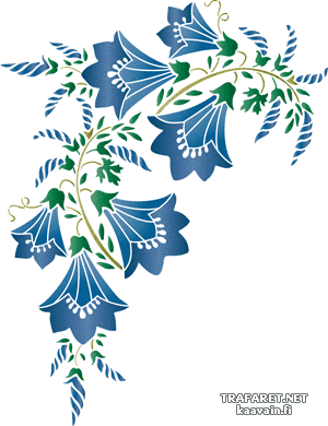 Ecke mit Glockenblumen 129 - Schablone für die Dekoration