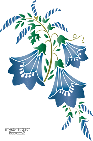 Motiv mit Glockenblumen 129 - Schablone für die Dekoration