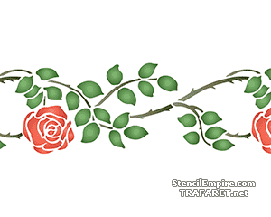 Bordürenmotiv mit Rosen 205 - Schablone für die Dekoration