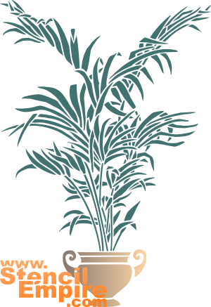 Palme in Blumentopf - Schablone für die Dekoration
