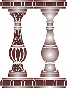 Balustrade 2 - Schablone für die Dekoration