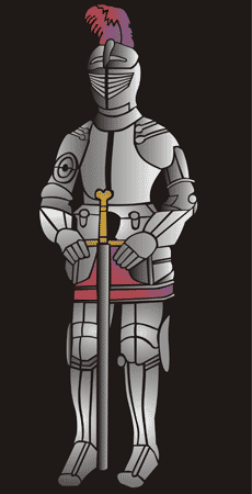 Ritter mit Rüstung - Schablone für die Dekoration