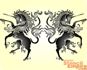 Heraldisches Einhorn - Schablone für die Dekoration
