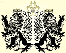 Heraldische Löwen - Schablone für die Dekoration