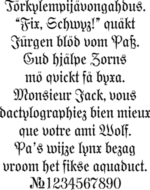 Schrift Gothic (NORM) - Schablone für die Dekoration
